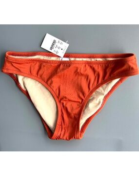 J.Crew NWT Solid Bikini Brief Size XS Bistro Orange Color